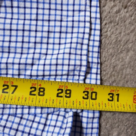 Ralph Lauren Shirt Men Large White Blue Plaid Flesh Pony Classic Fit OCBD - Picture 8 of 8